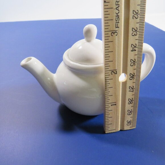 White Ceramic Tea Pot Glazed READY TO DECORATE IN YOUR OWN STYLE  #4 - Picture 5 of 6